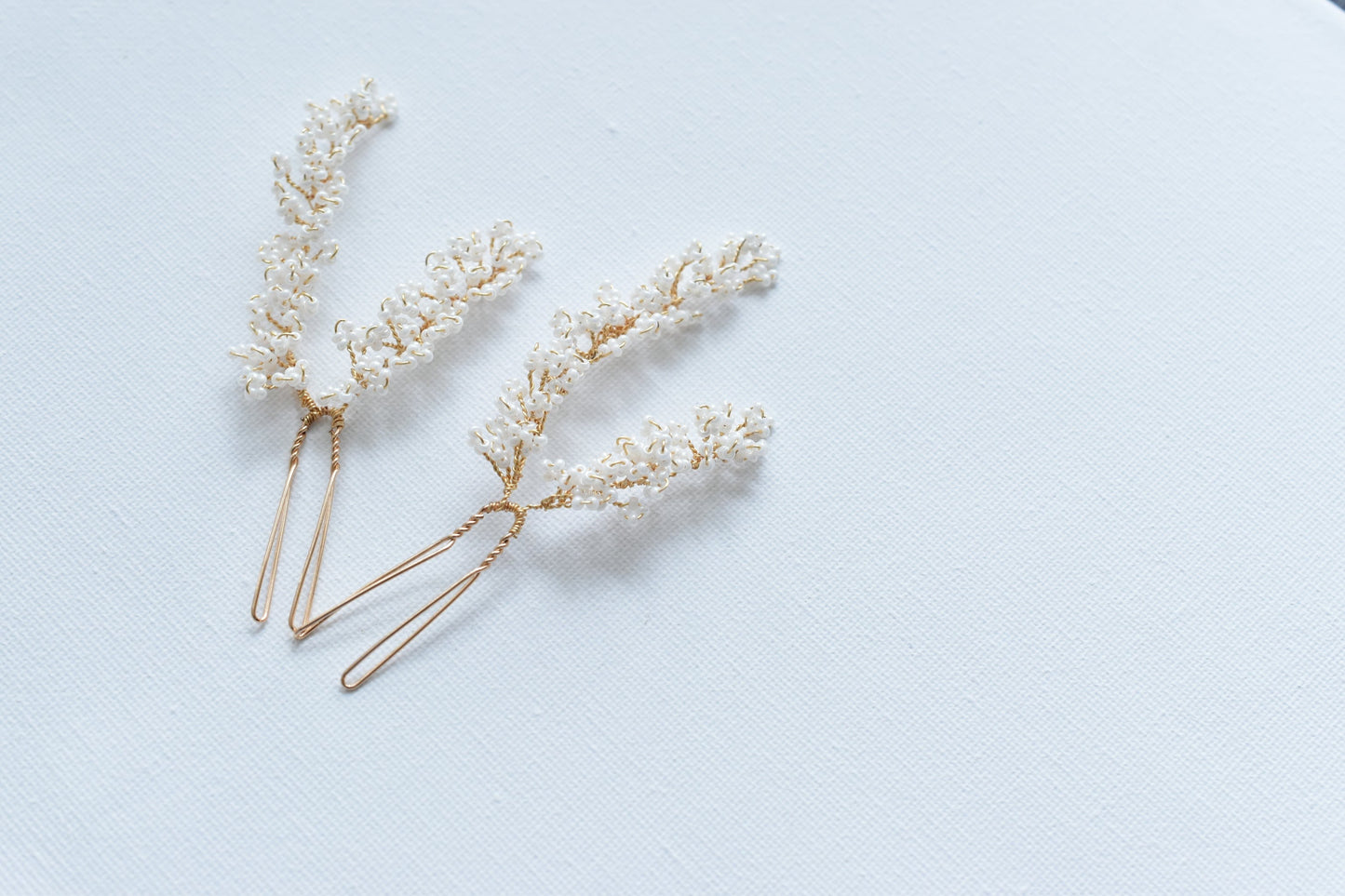 Snow Twig Hair Pins