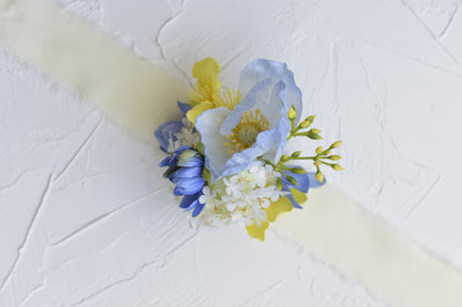 Vivid snowflake| Boutonniere and Wrist Corsage