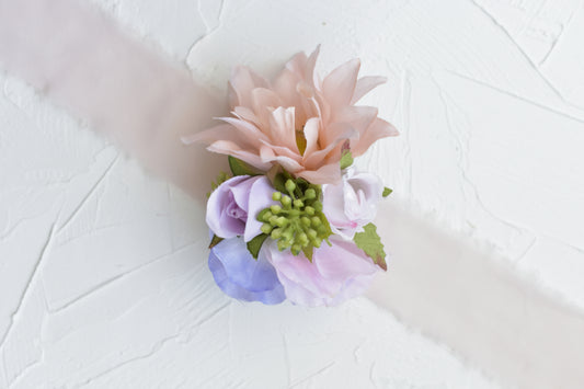 Lavender Twist| Boutonniere and Wrist Corsage